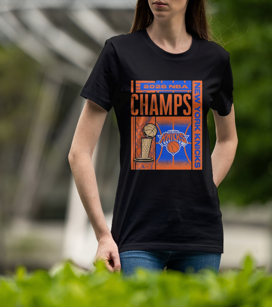 2026 NBA Champs New York Knicks Basketball Trophy T-Shirt