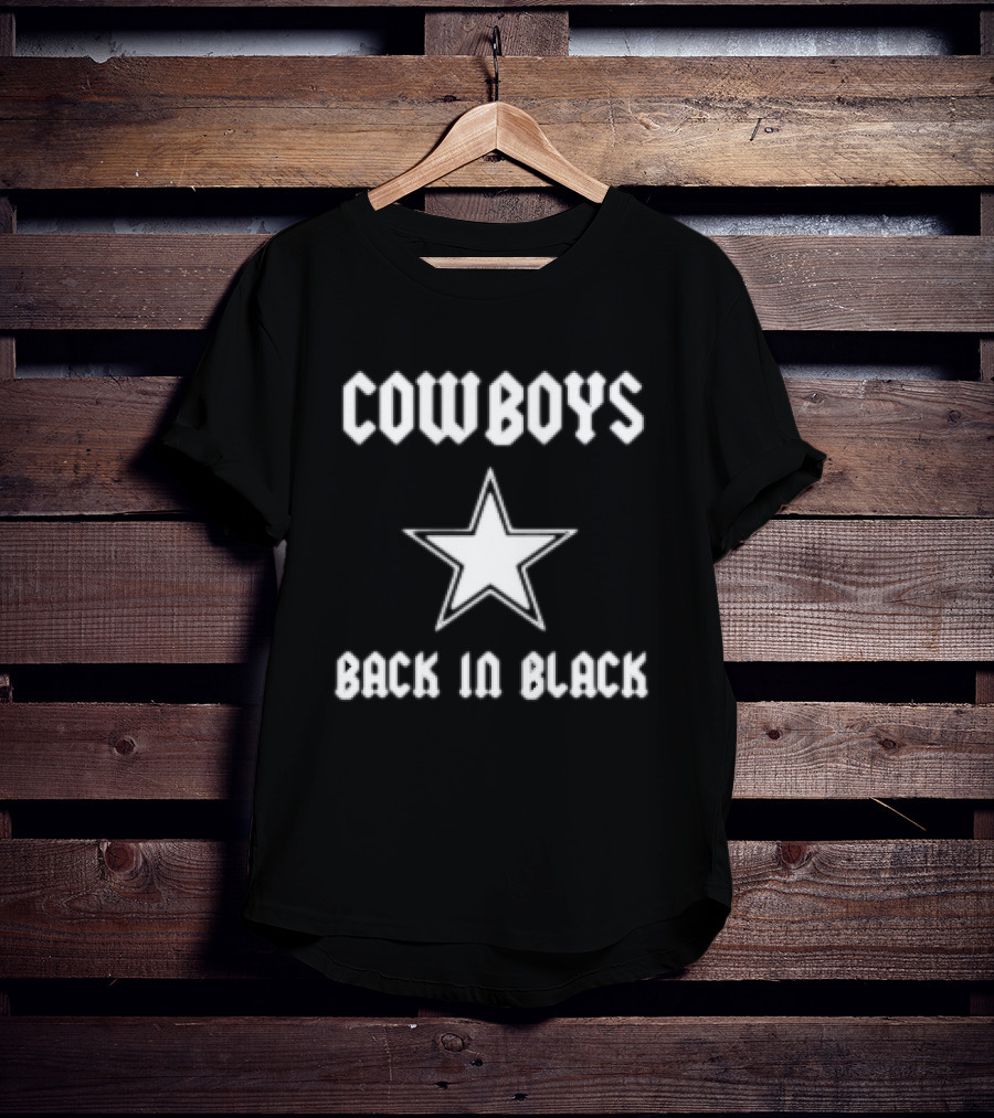 Cowboys Back In Black Star T-Shirt