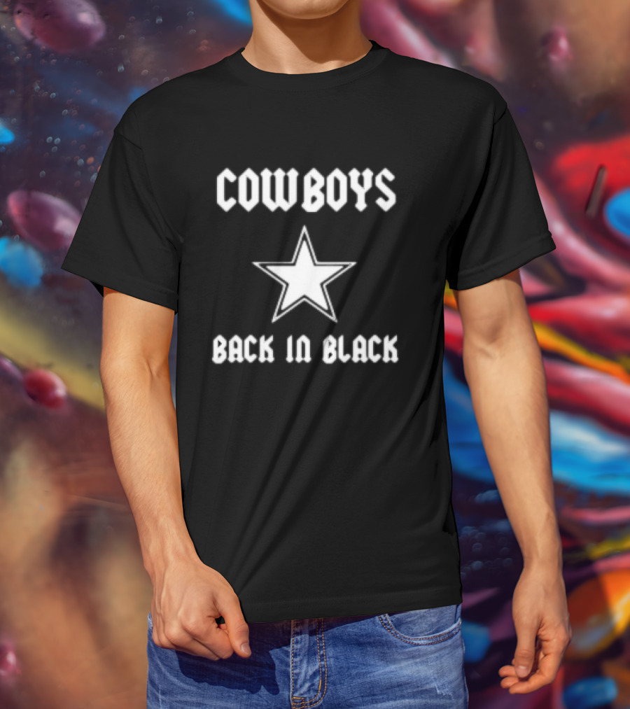 Cowboys Back In Black Star T-Shirt