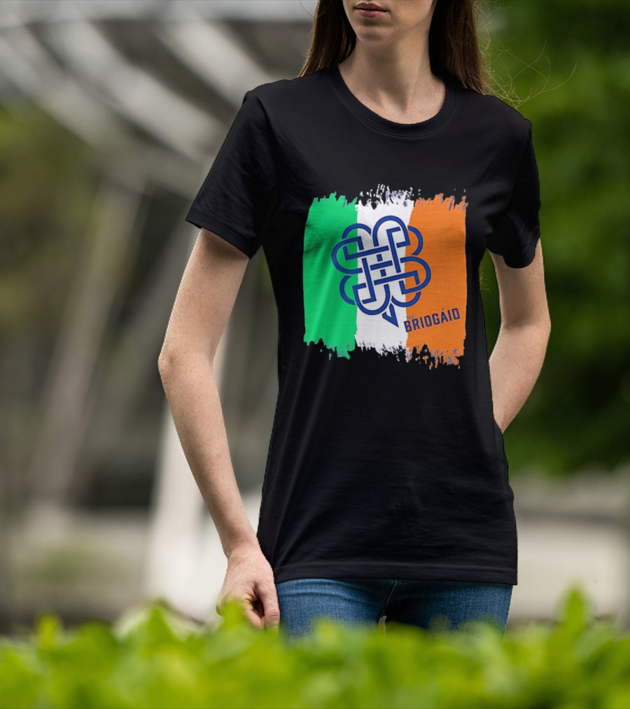 The Briogaid Irish Flag Celtic Knot Clover Ireland Shamrock T-Shirt