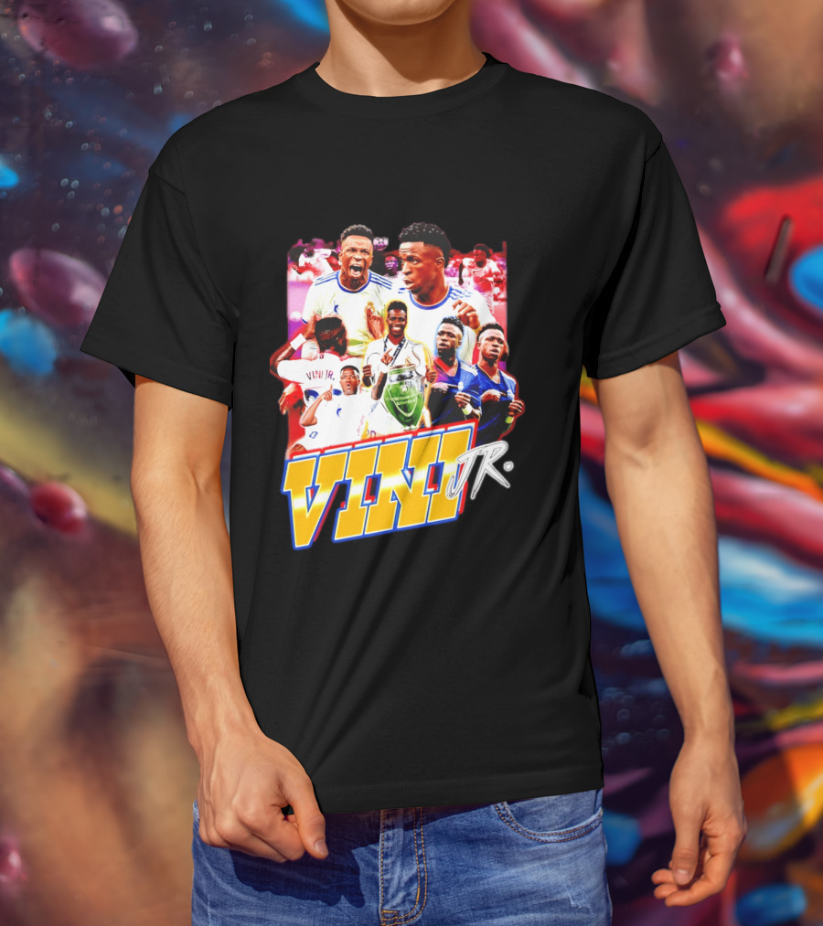 Vini Jr Vinicius Junior Real Madrid Football Collage T-Shirt