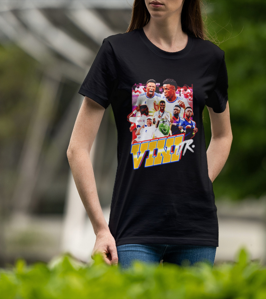 Vini Jr Vinicius Junior Real Madrid Football Collage T-Shirt