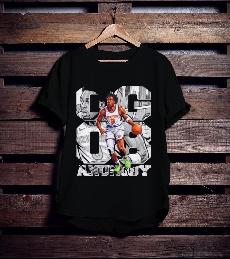 New York Anunoby 08 Basketball Comic Knicks T-Shirt