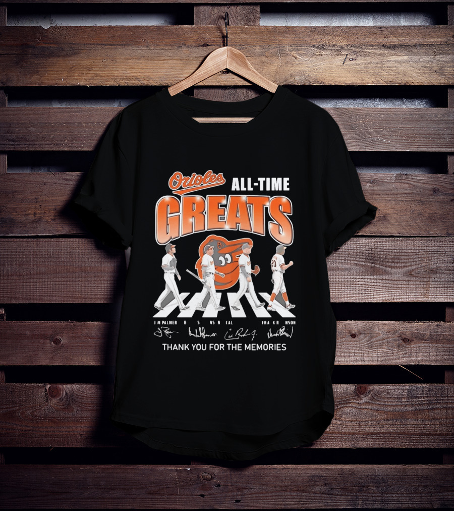 Orioles All Time Greats Thank You For The Memories Baseball Legends Abbey Road T-Shirt