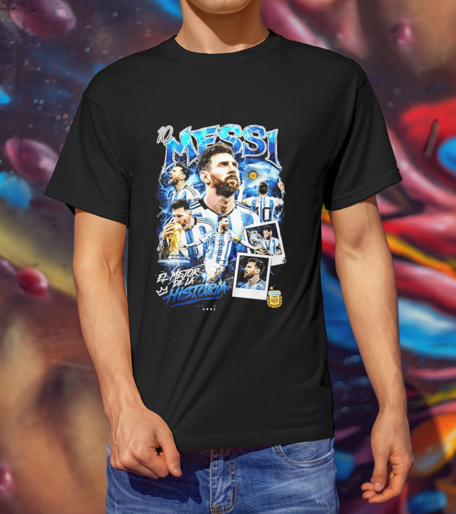 10 Messi El Mejor De La Historia Argentina AFA World Cup T-Shirt