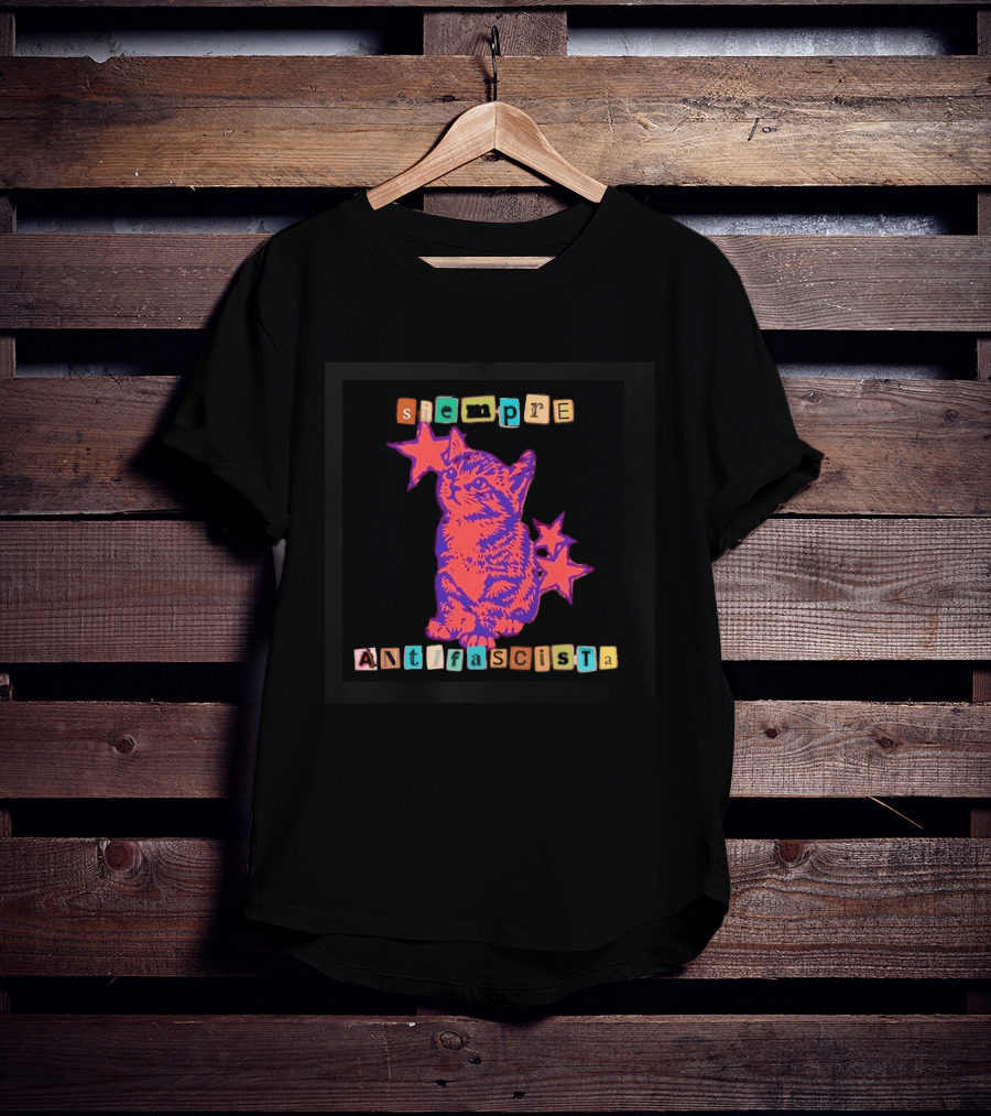 Siempre Antifascista Cat Star Blocks T-Shirt