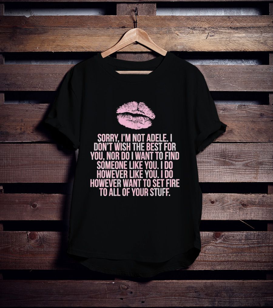 Sorry I'm Not Adele I Don't Wish The Best For You I Want To Set Fire To All Of Your Stuff T-Shirt