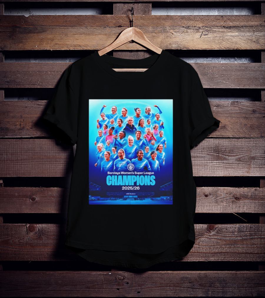 Barclays Women's Super League Champions 2025 2026 Manchester City FC T-Shirt