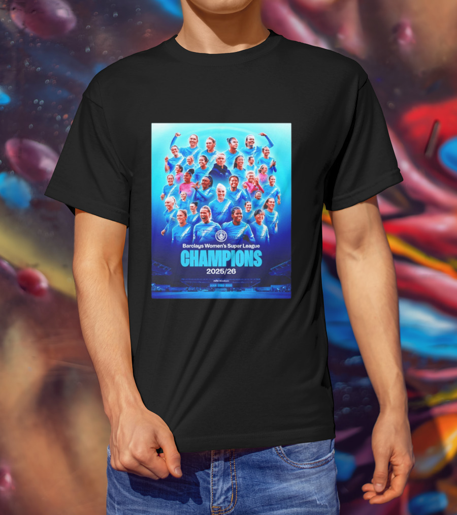 Barclays Women's Super League Champions 2025 2026 Manchester City FC T-Shirt
