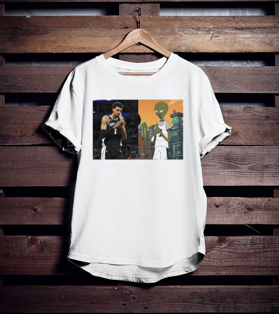 2026 Victor Wembanyama Spurs Alien Meme Basketball Fans T-Shirt
