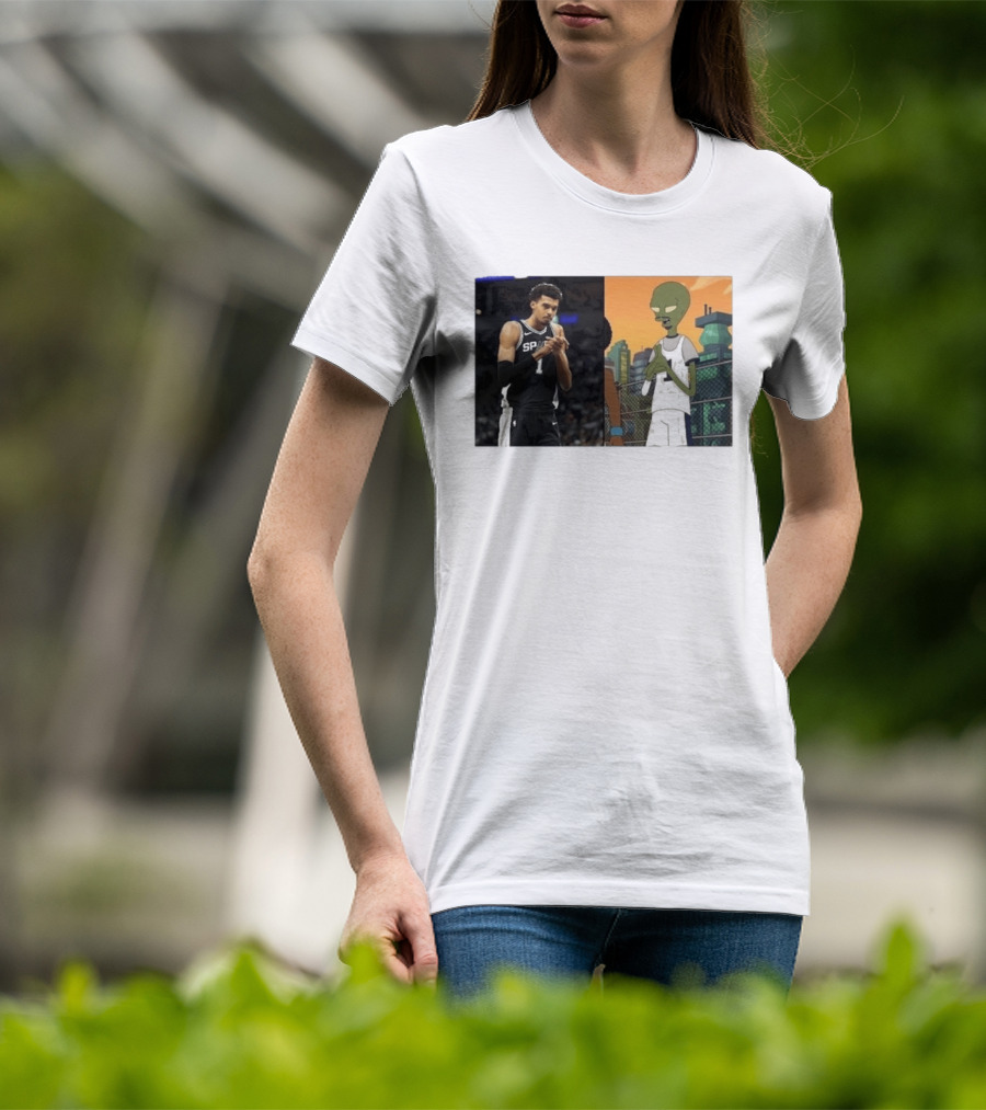 2026 Victor Wembanyama Spurs Alien Meme Basketball Fans T-Shirt