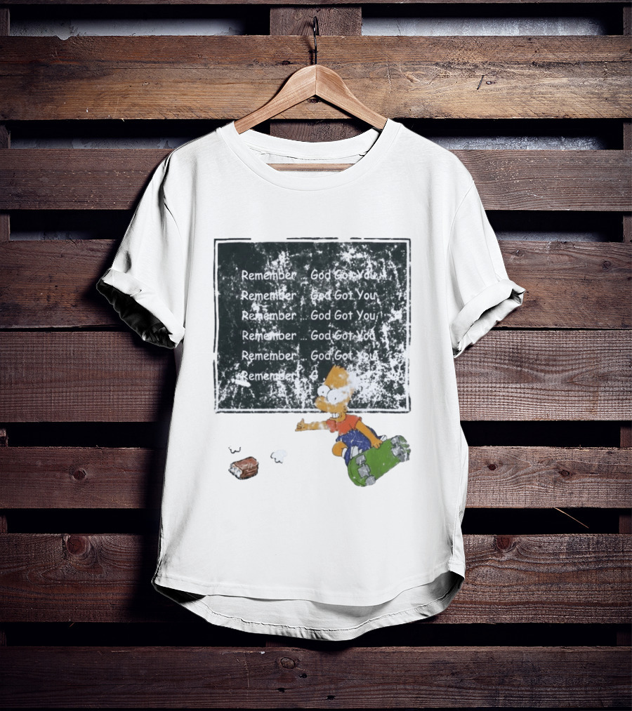 Boneyard Bart Remember God Got You Skateboard T-Shirt