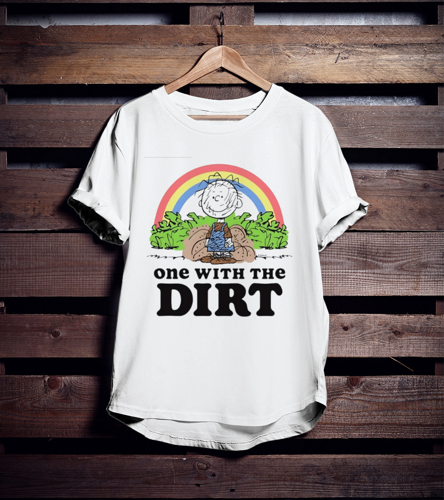 Peanuts Pig Pen One With The Dirt Rainbow And Leaves T-Shirt