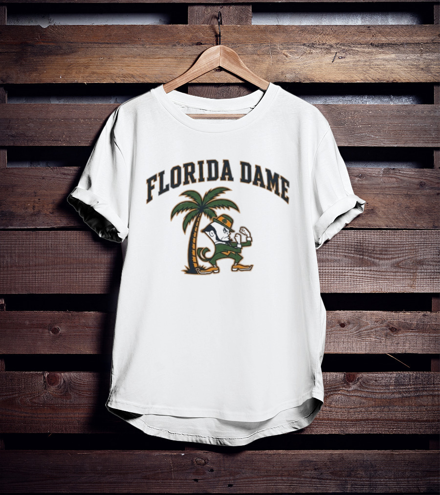 Florida Dame Notre Dame Fighting Irish Palm Tree Leprechaun T-Shirt