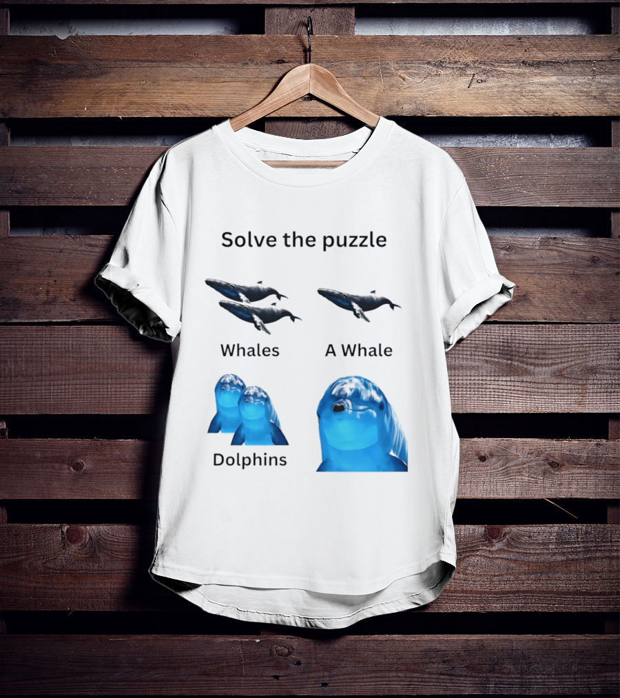 Solve The Puzzle Whales A Whale Dolphins Wordplay T-Shirt