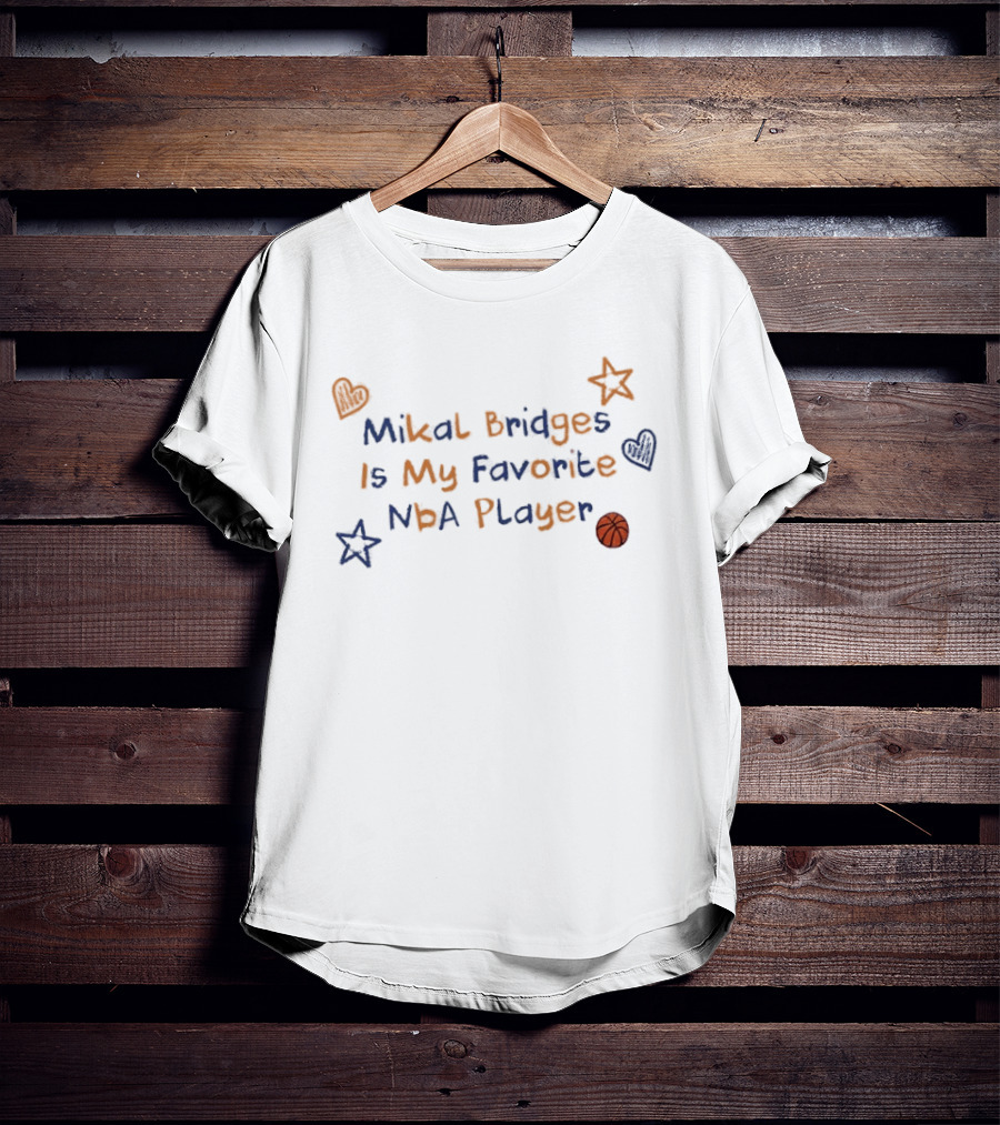 Mikal Bridges Is My Favorite NBA Player Basketball Stars Hearts T-Shirt