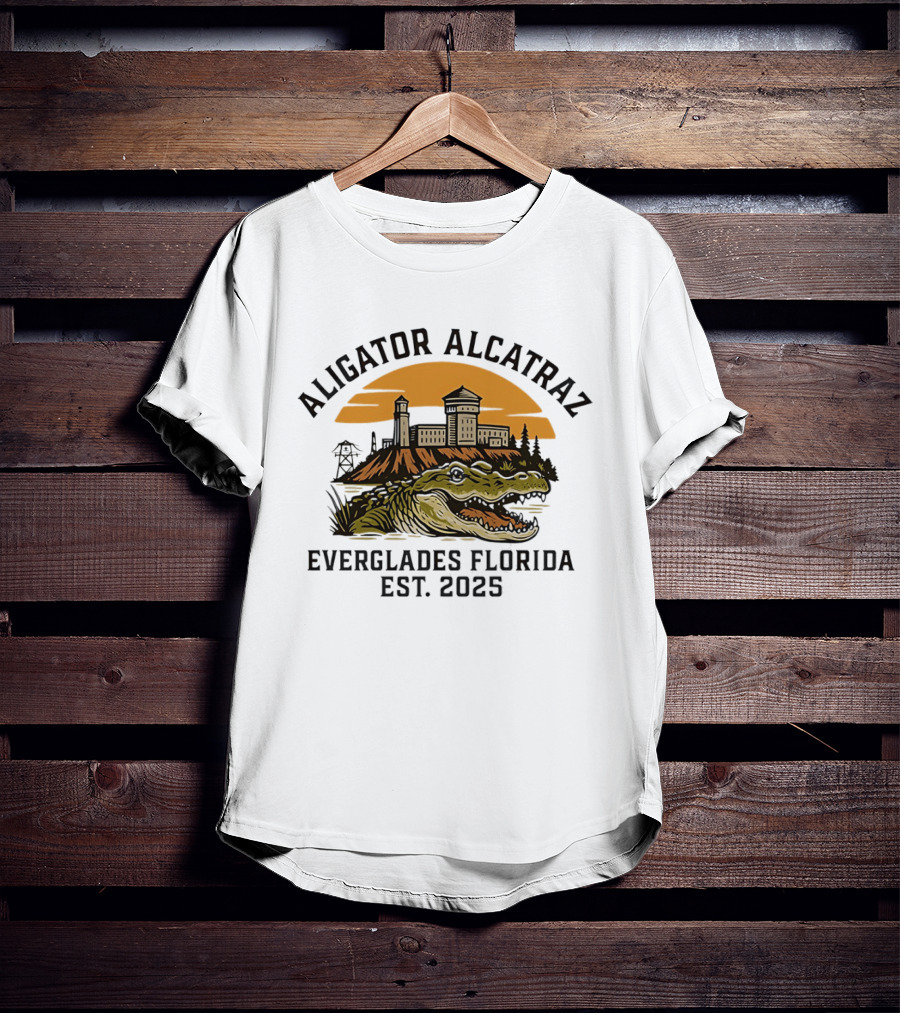 Aligator Alcatraz Everglades Florida Est 2025 T-Shirt