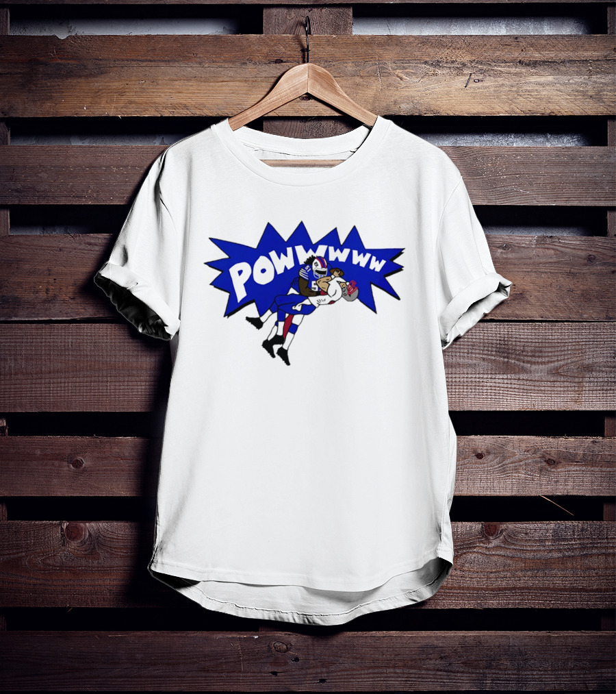 POWWWWW Buffalo Bills Football Tackle Action T-Shirt