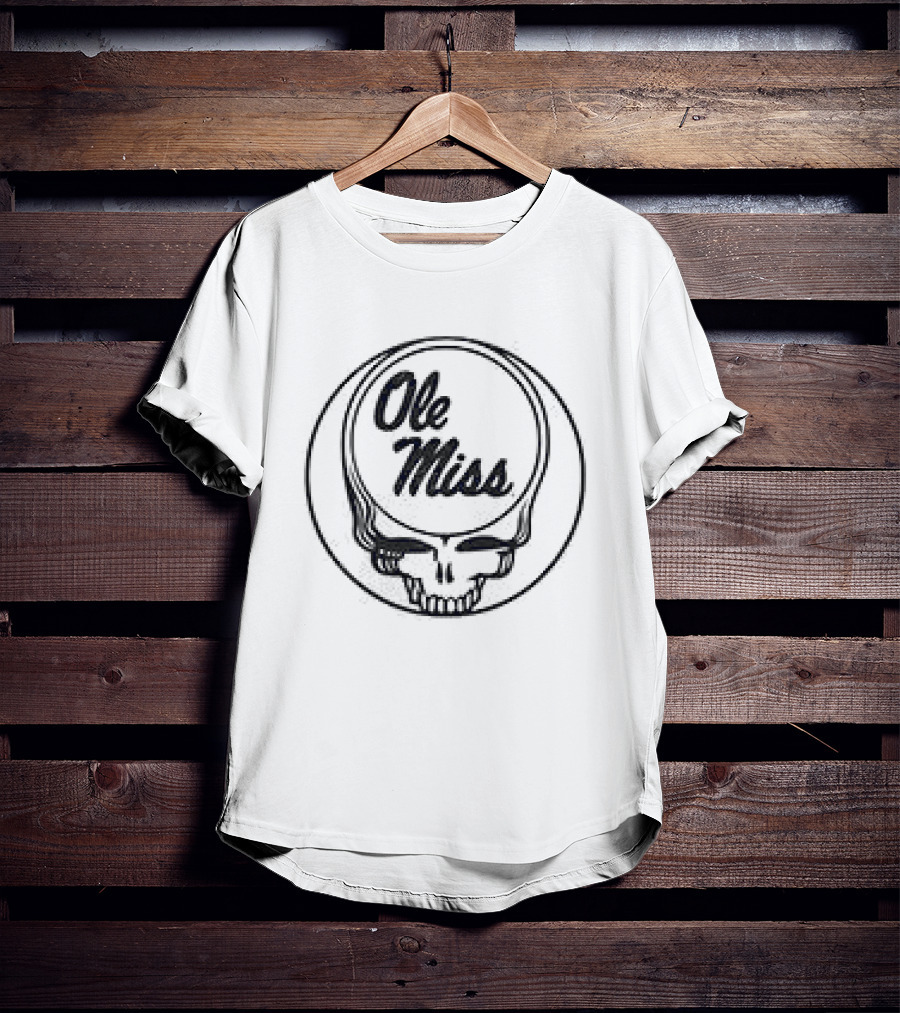 Grateful Dead Ole Miss Rebels Basketball Collaboration Skull T-Shirt