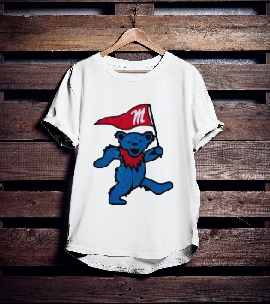 Grateful Dead Ole Miss Rebels Bears M Flag T-Shirt