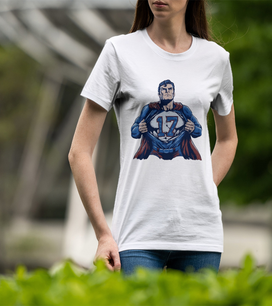 Superman Secret Identity 17 Josh Allen Buffalo Bills T-Shirt