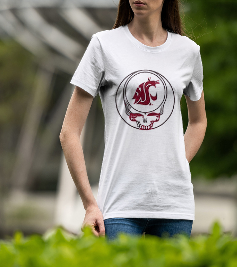 Grateful Dead Skull Washington State Cougars Collaboration T-Shirt