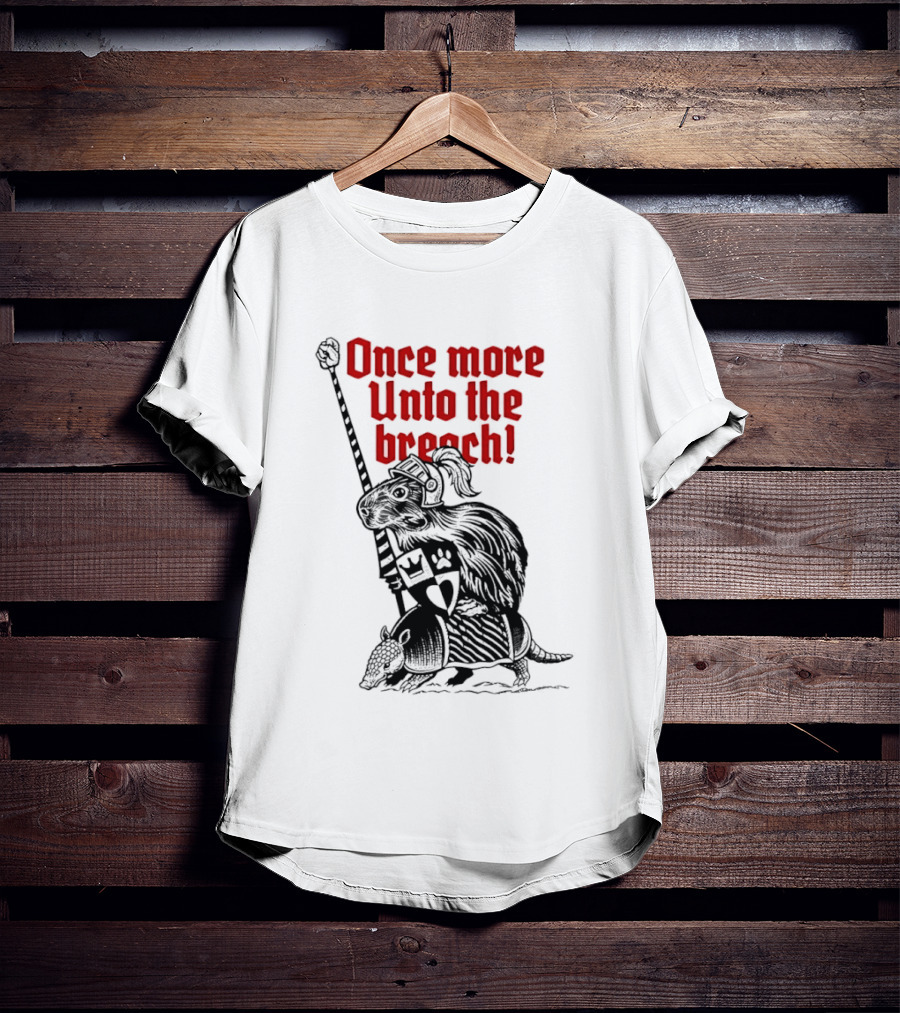 Sir Capy Once More Unto The Breach Knight Capybara With Sword T-Shirt