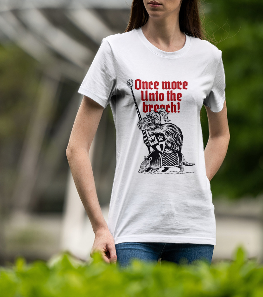 Sir Capy Once More Unto The Breach Knight Capybara With Sword T-Shirt