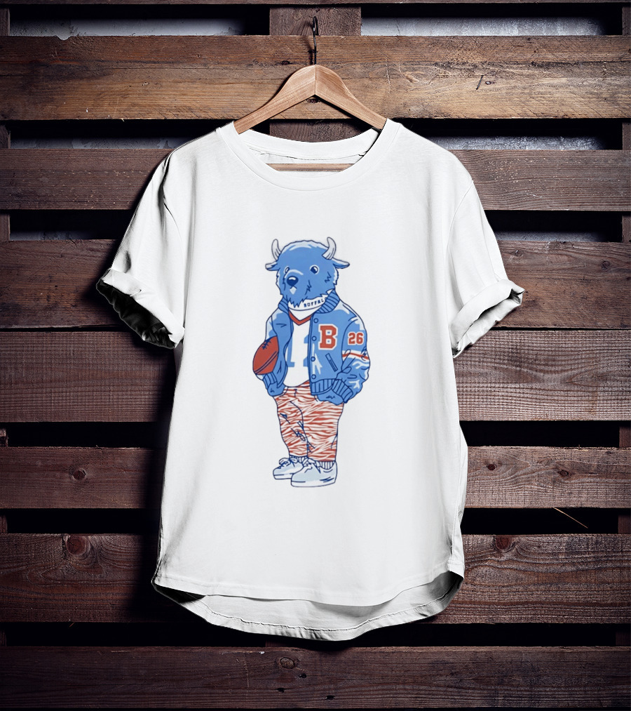 Buffalo Bills Bison Mascot Varsity Jacket Football 26 T-Shirt