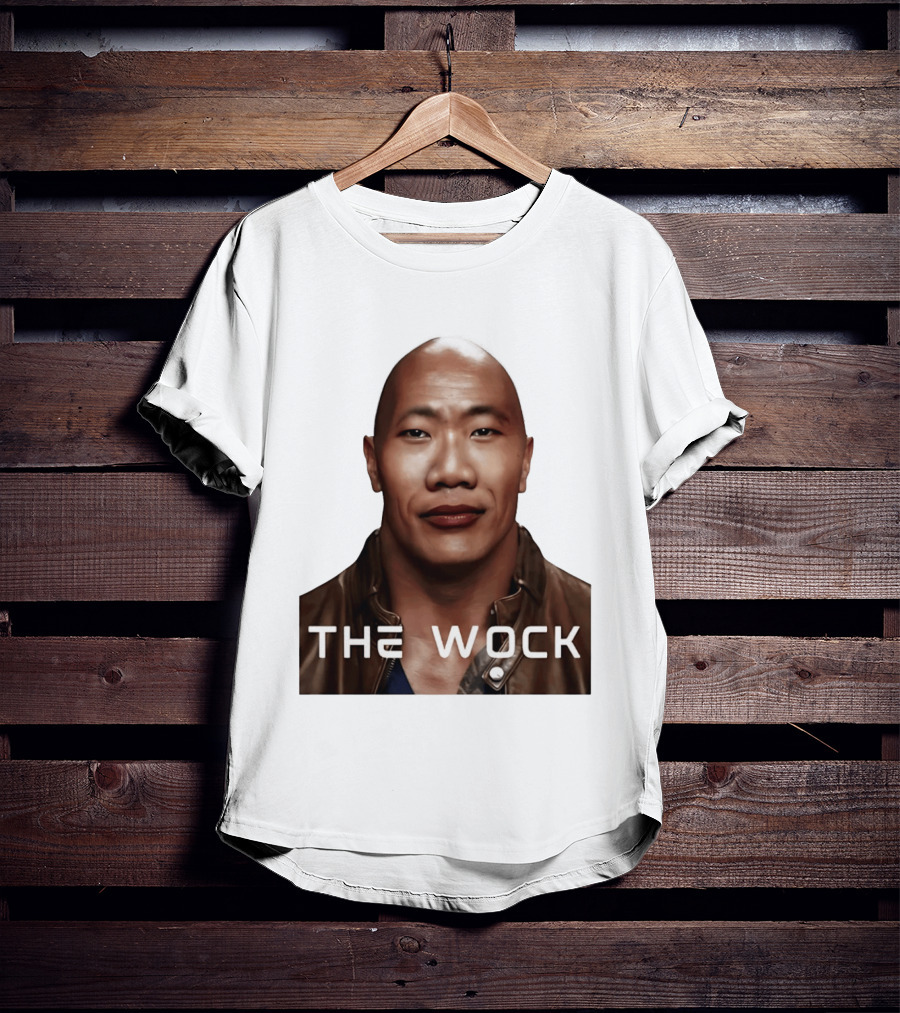 The Wock Parody Face Mashup The Rock And Wok T-Shirt
