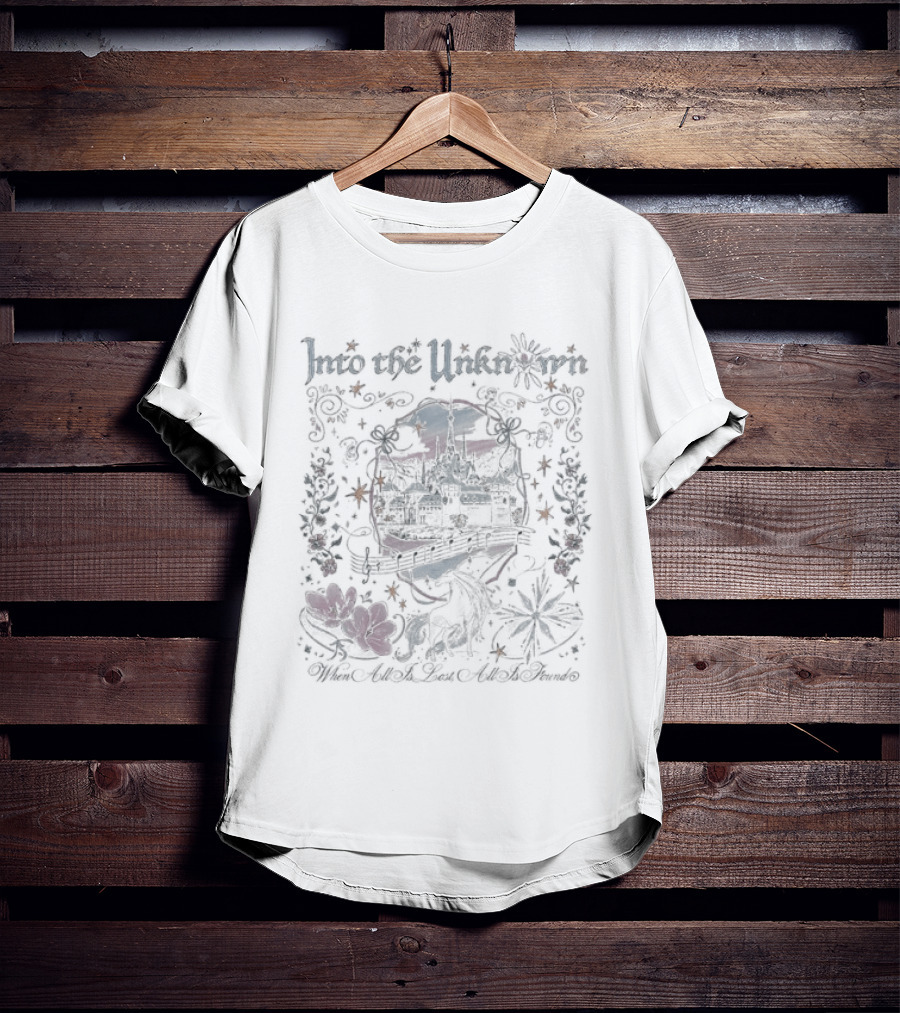 Into The Unknown When All Is Lost All Is Found Vintage Floral Mushroom T-Shirt