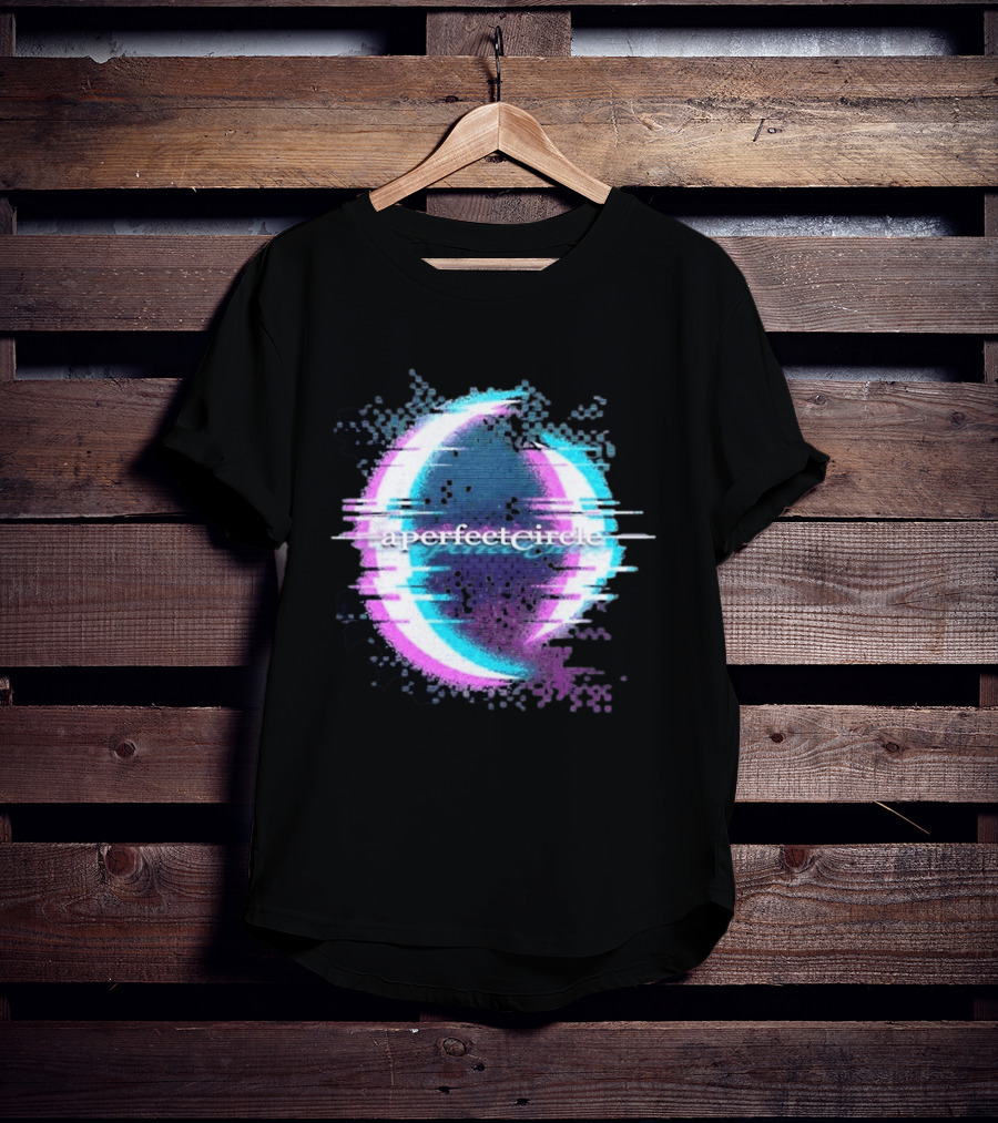 A Perfect Circle Neon Glitch Retro Aesthetic T-Shirt