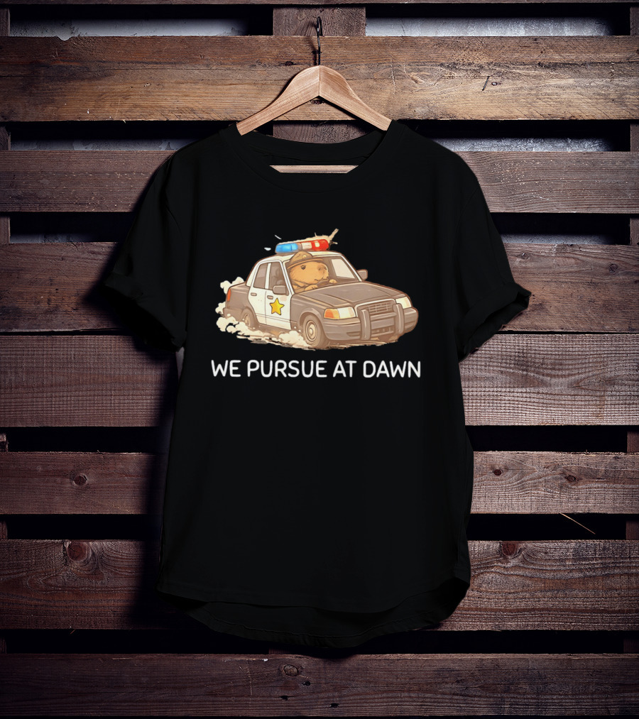 Capybara Police Car We Pursue At Dawn T-Shirt