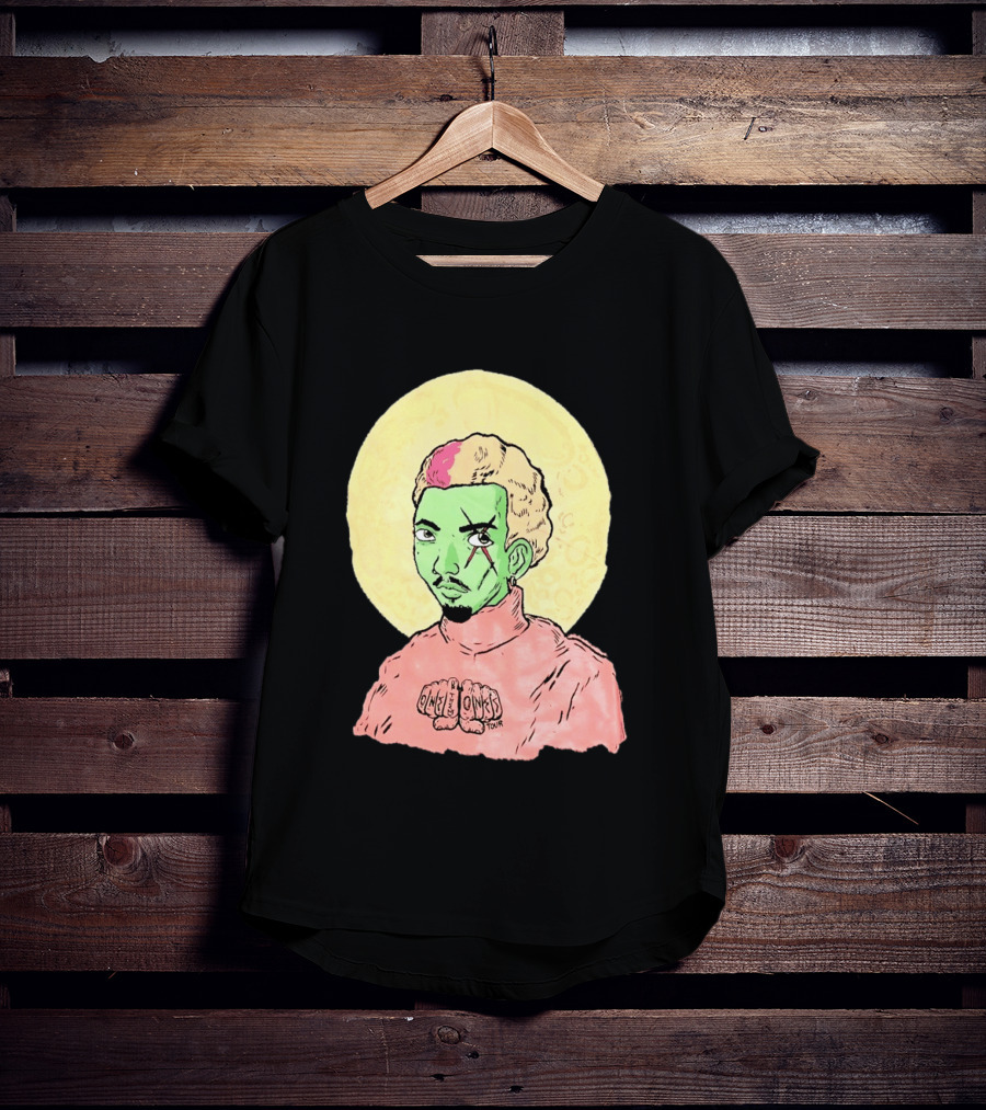 Chris Brown One Of Them Ones Tour 2026 Green Face Pink Hair Halo T-Shirt