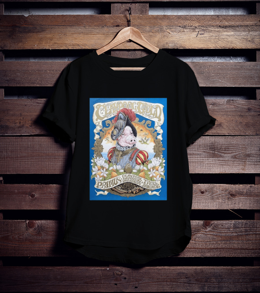 Claypool Gold Primus Claypool Lennon Delirium Frog Brigade St Augustine FL 2026 Event June 19 St Augustine Amphitheatre T-Shirt