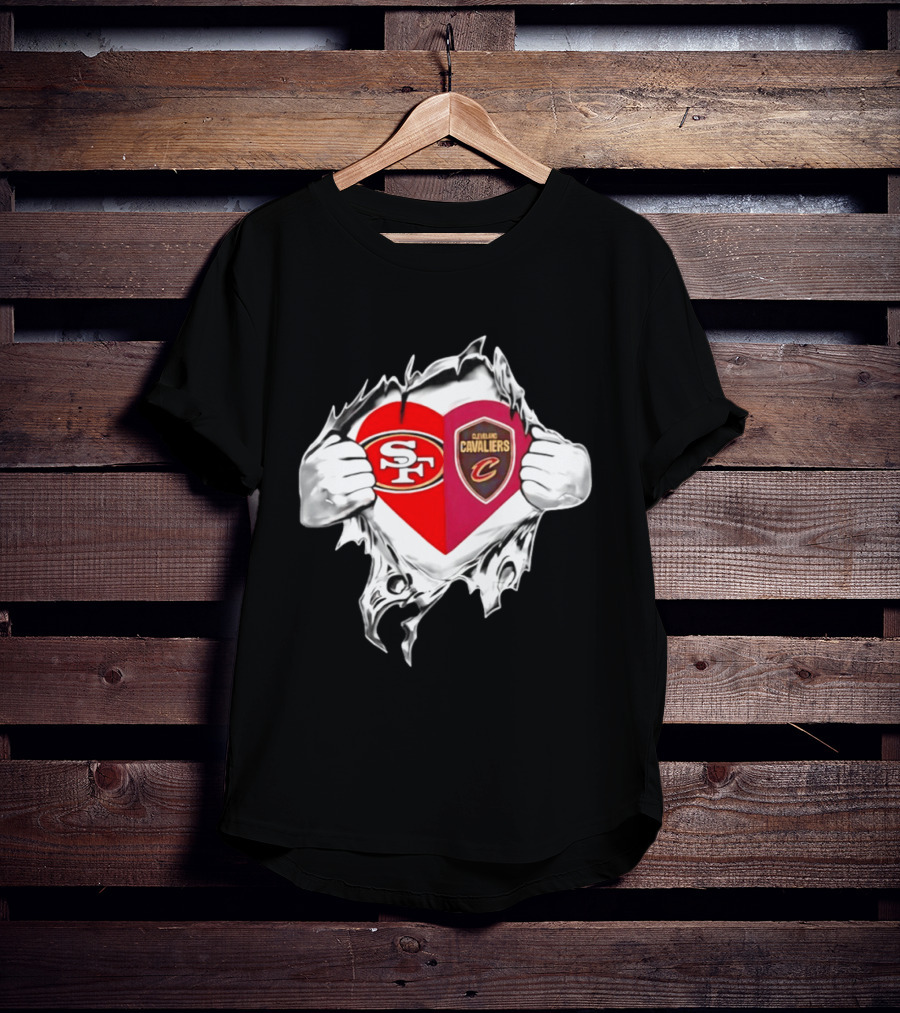 Cleveland Cavaliers And San Francisco 49ers Heartfelt Passion T-Shirt