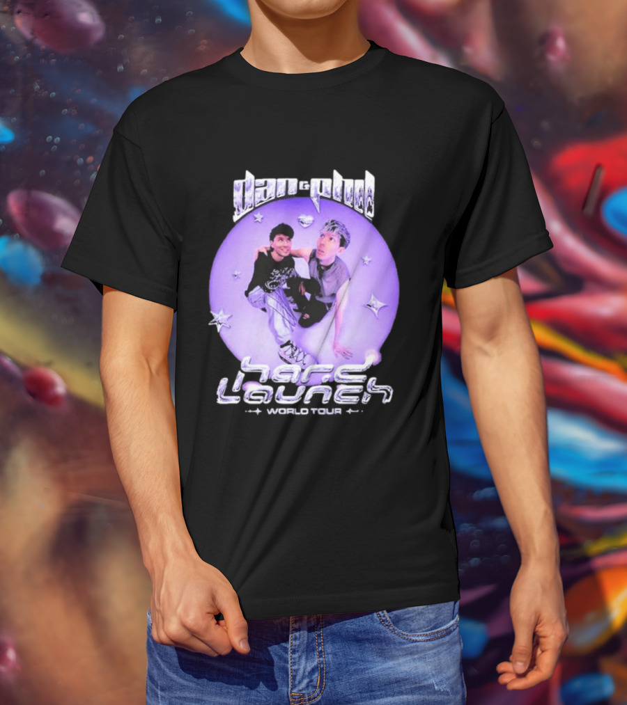 Dan And Phil Hard Launch World Tour 2026 2027 Purple Circle Star T-Shirt