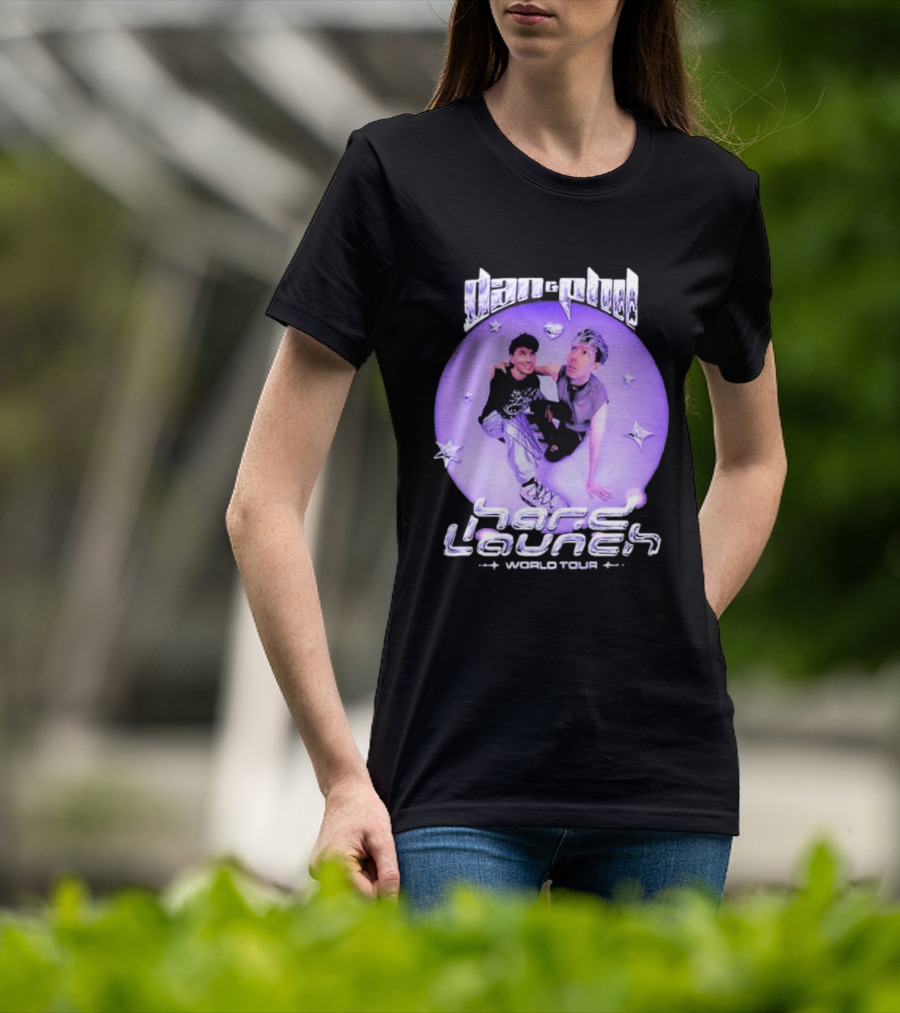 Dan And Phil Hard Launch World Tour 2026 2027 Purple Circle Star T-Shirt