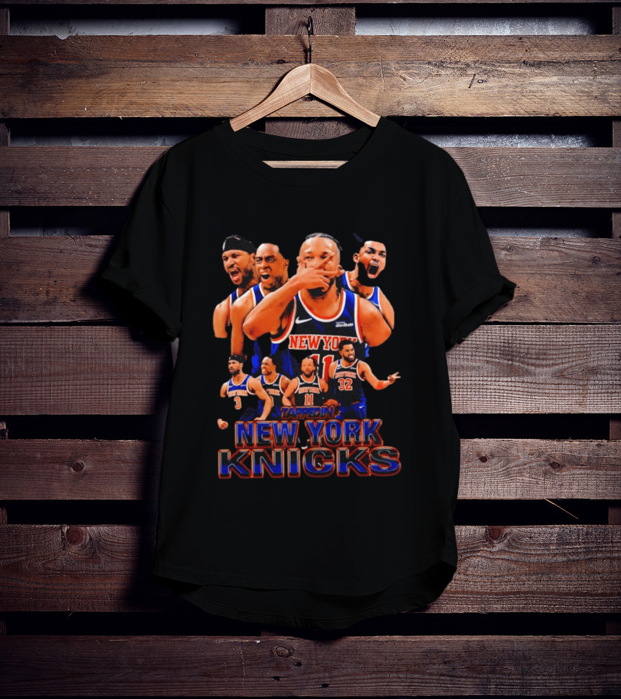 New York Knicks Tappin Jalen Brunson OG Anunoby Karl Anthony Towns Josh Hart Collage T-Shirt