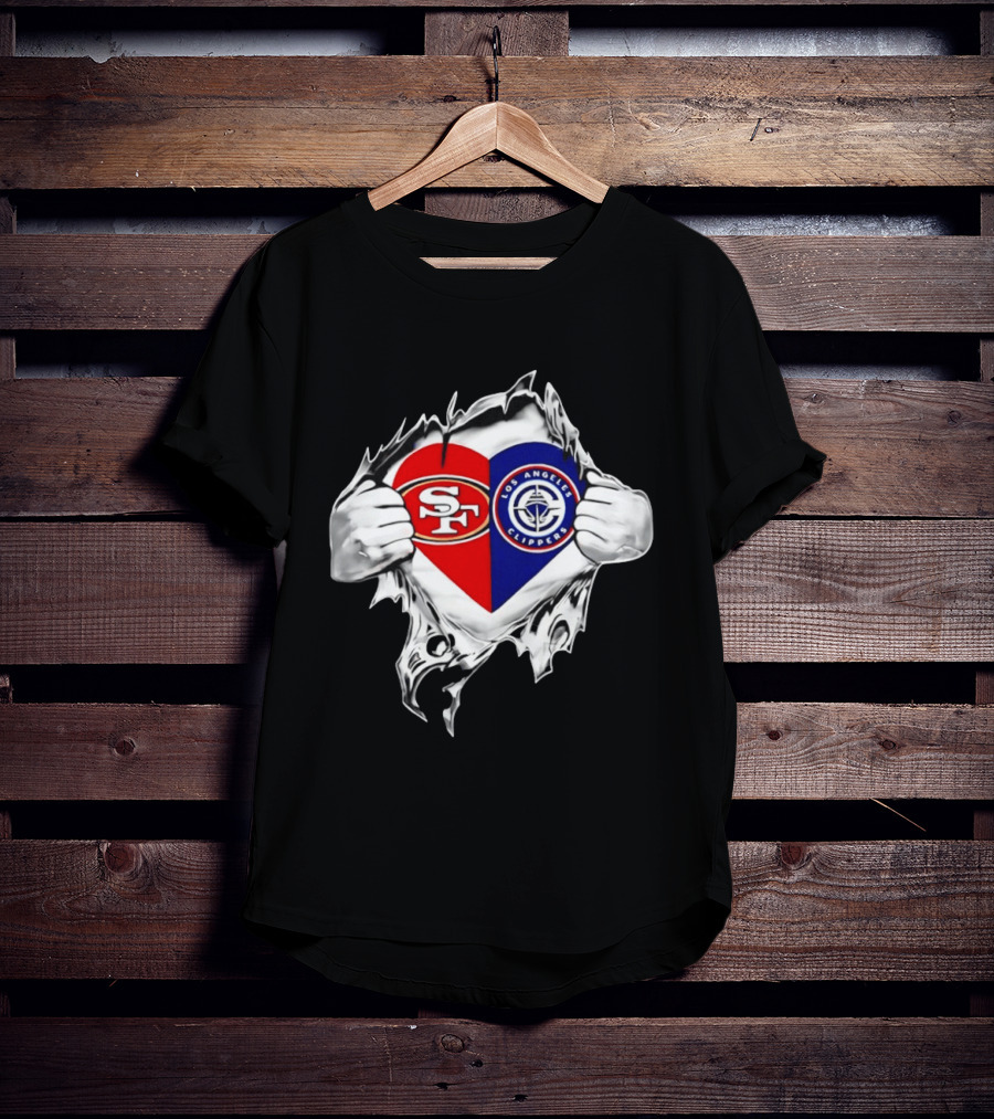 LA Clippers San Francisco 49ers Heart Scratch Dual T-Shirt