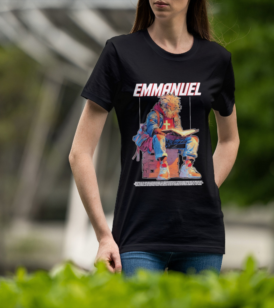Emmanuel The Spirit Of The Lord God Is Upon Me Lion Reading To Comfort All That Mourn T-Shirt
