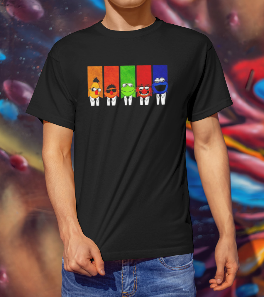 Bert Ernie Kermit Animal Cookie Monster Reservoir Dogs Mashup T-Shirt