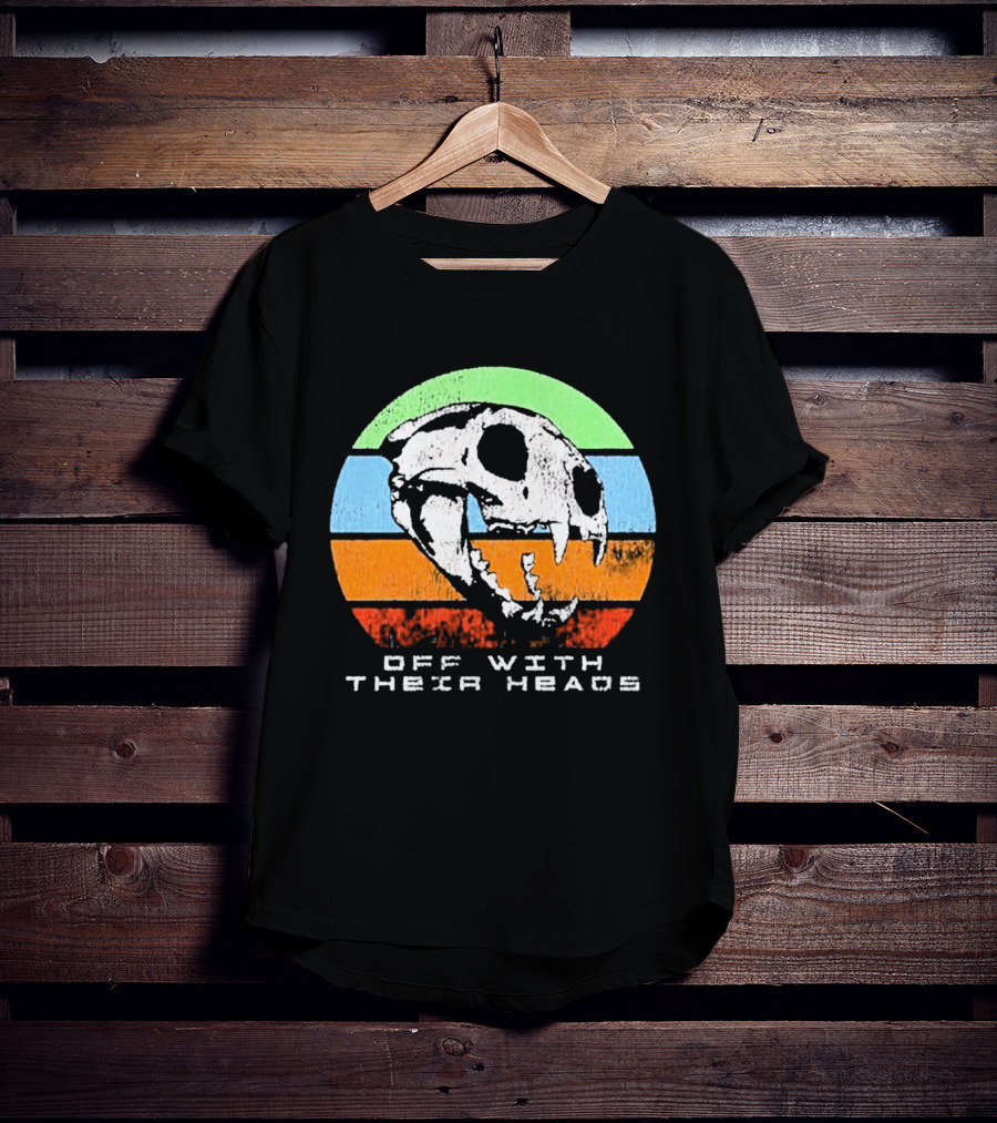 Off With Their Heads Skull Rainbow Stripes T-Shirt
