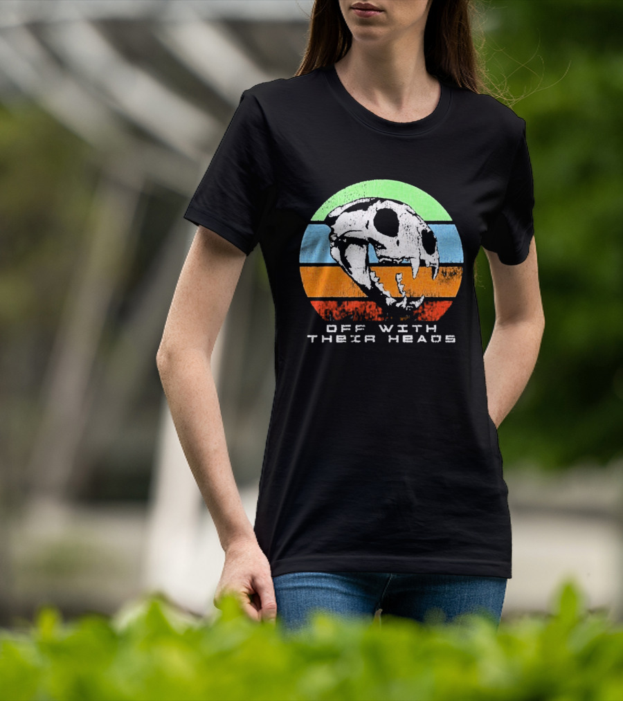Off With Their Heads Skull Rainbow Stripes T-Shirt