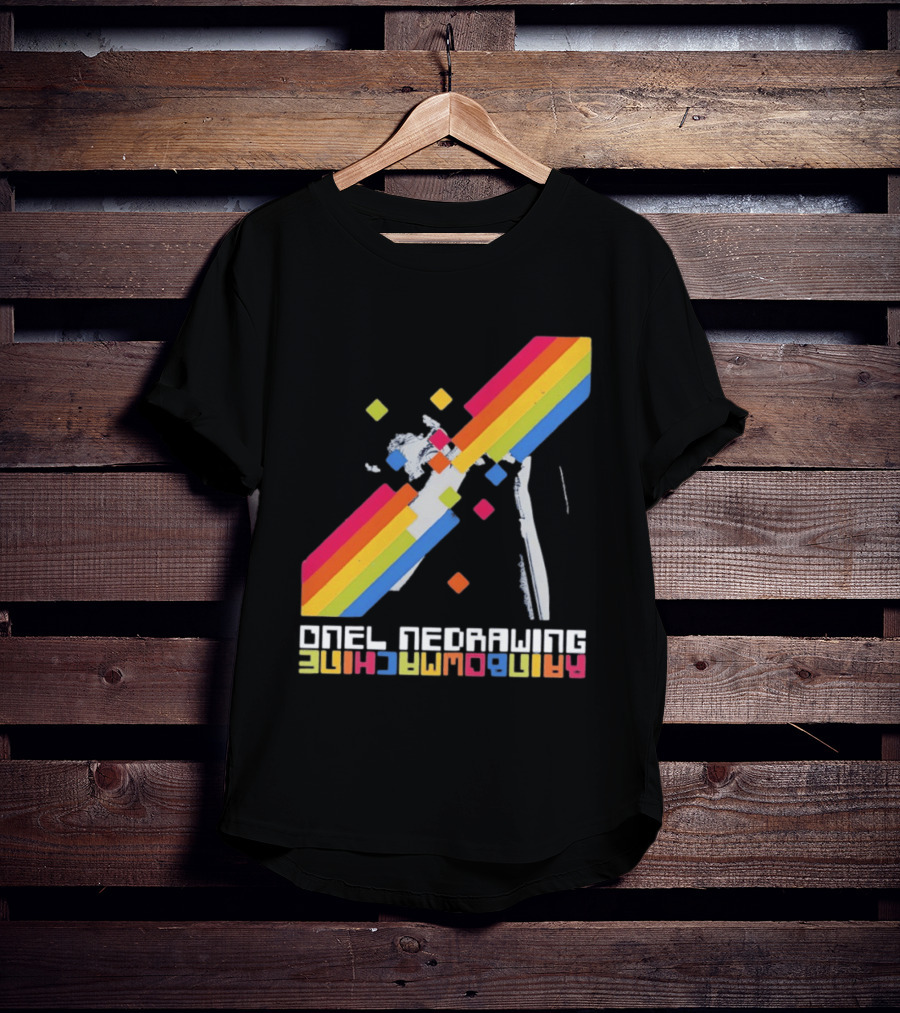 Onelinedrawing Rainbowmachine Colorful Abstract Blocks T-Shirt