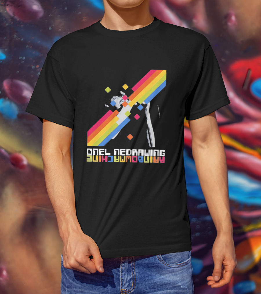 Onelinedrawing Rainbowmachine Colorful Abstract Blocks T-Shirt