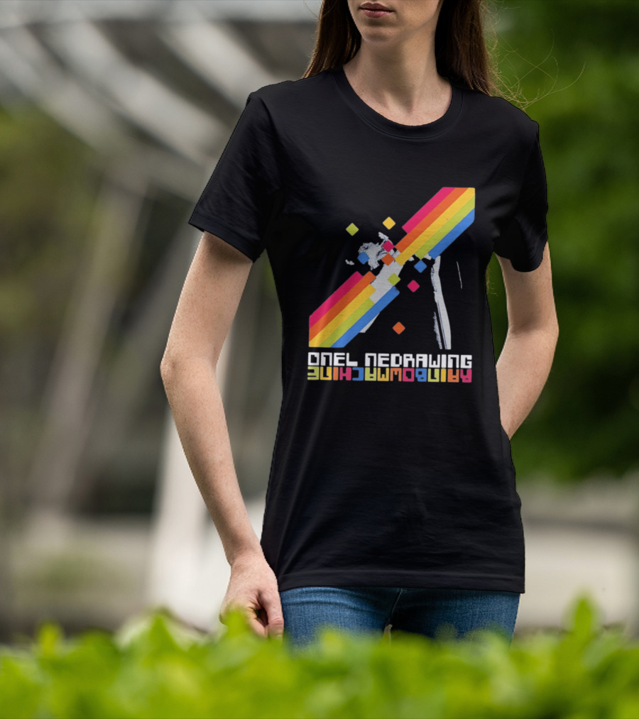 Onelinedrawing Rainbowmachine Colorful Abstract Blocks T-Shirt