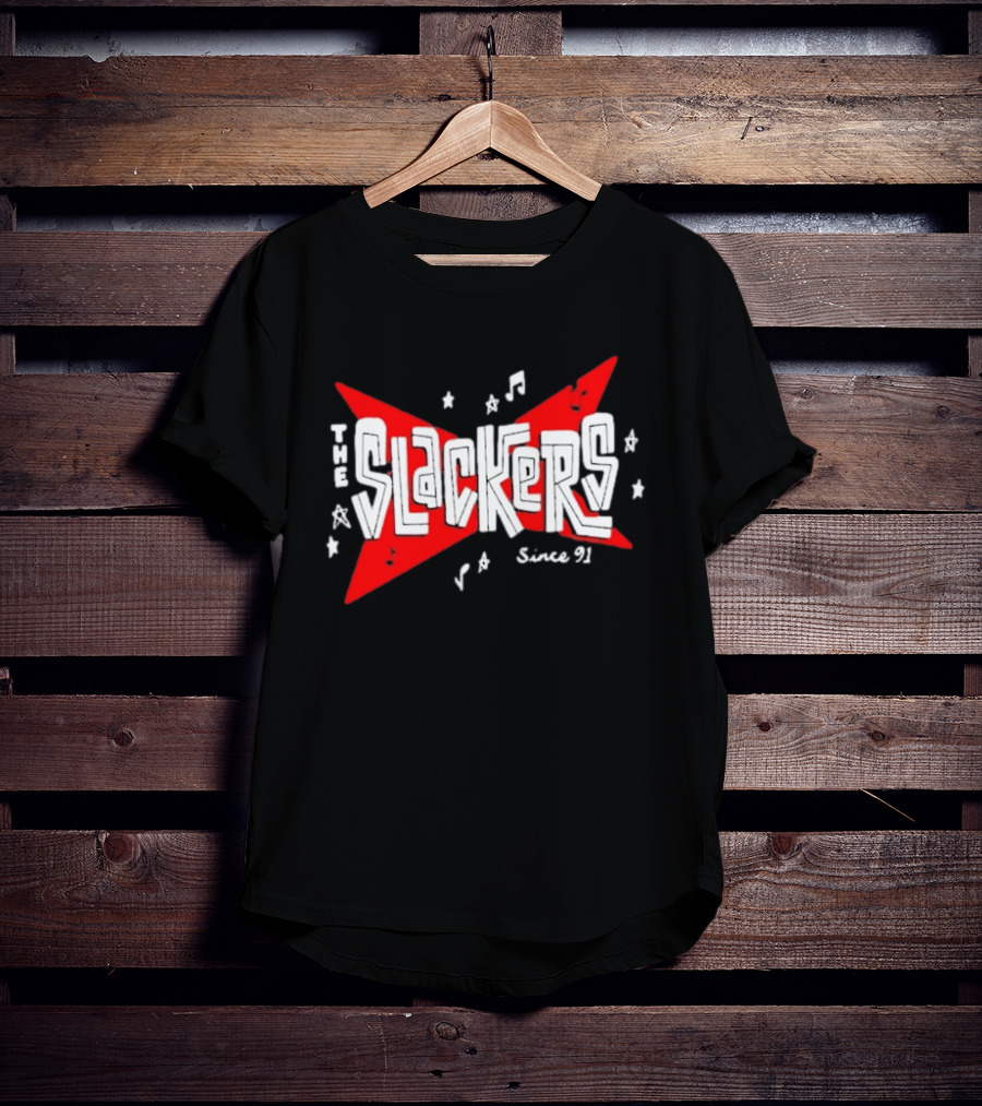 The Slackers Since 91 Tour Retro Music Notes And Stars T-Shirt