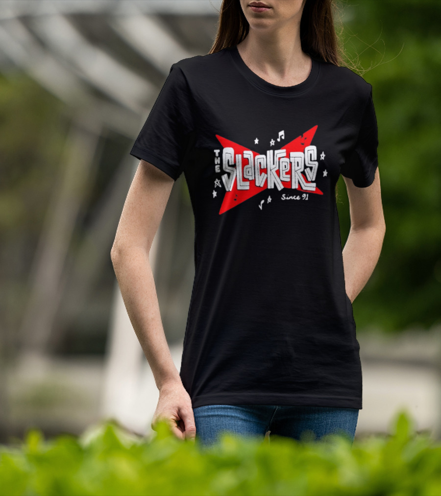 The Slackers Since 91 Tour Retro Music Notes And Stars T-Shirt