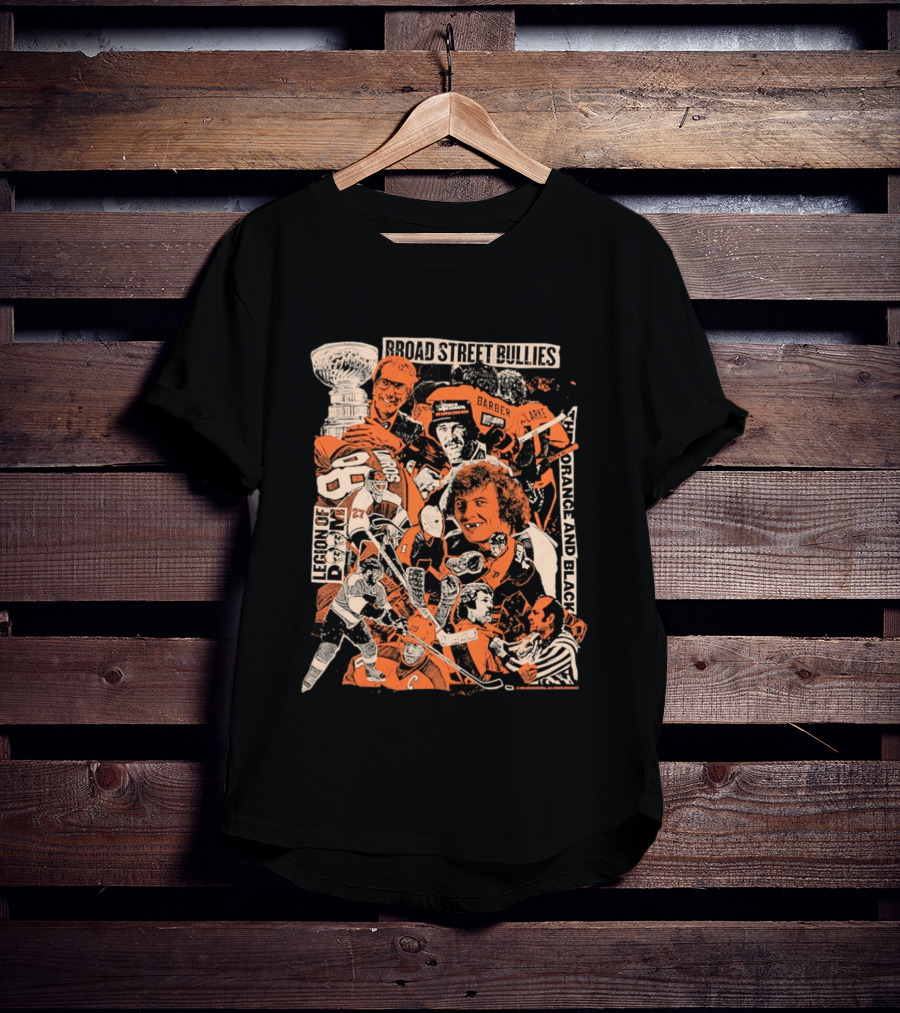 Philadelphia Flyers Broad Street Bullies Legion Of Doom Orange And Black T-Shirt